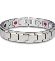 VN Titanium Siver & gold Bracelet B-25